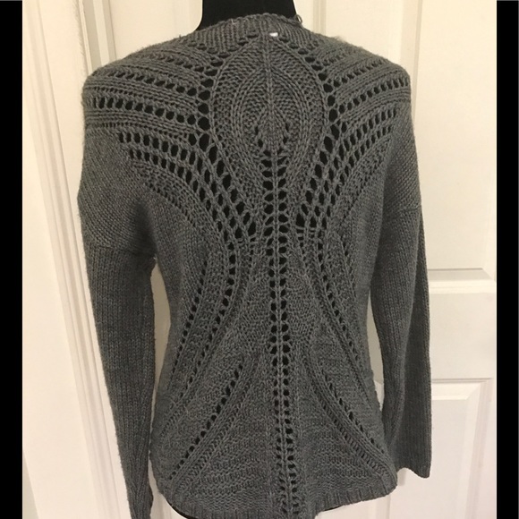 Others Follow loose knit tan &gray cardigan small - Picture 4 of 8